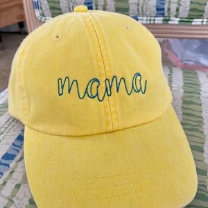 Mama embroidered hat cap yellow